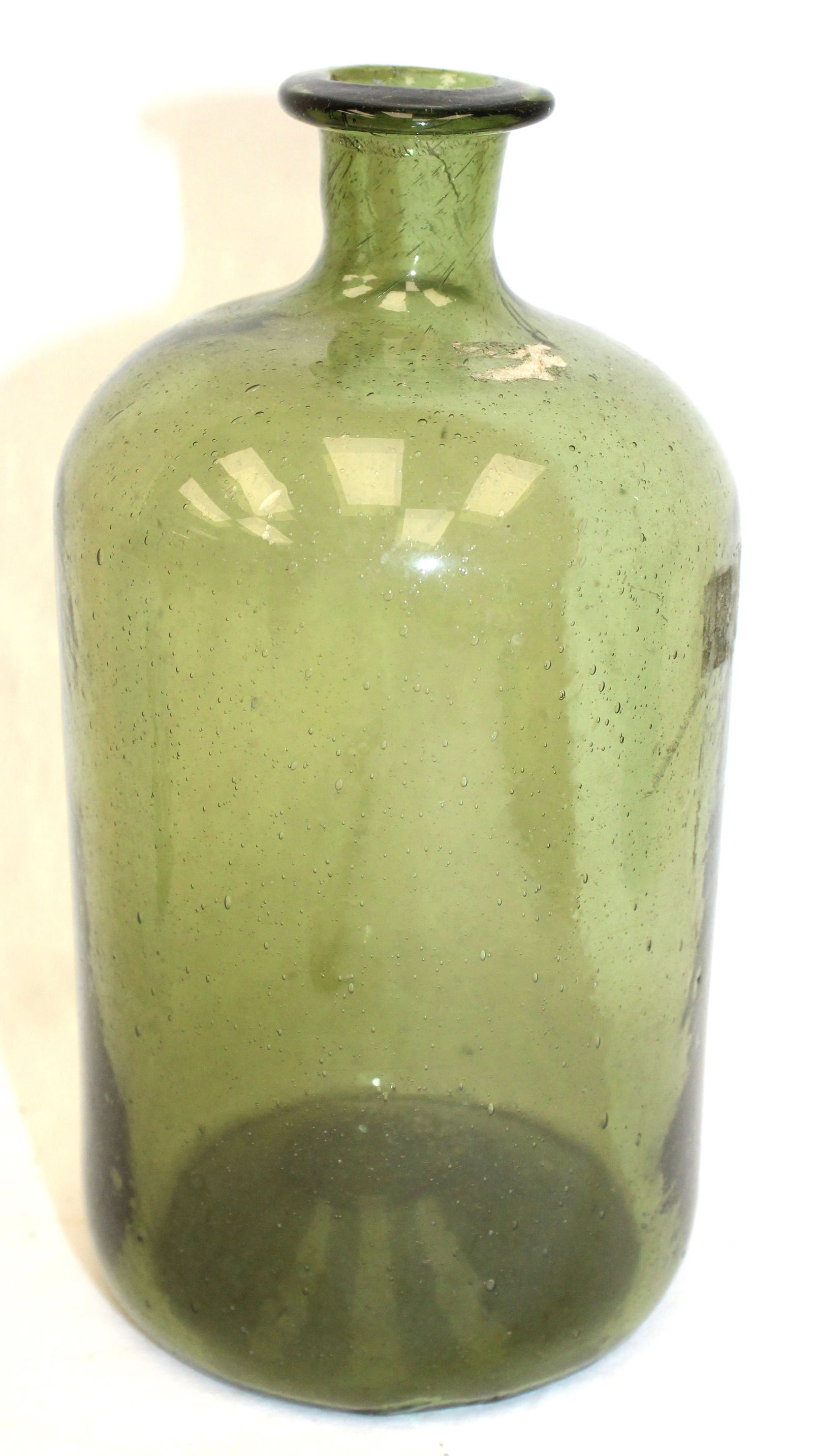 Early green glass jar - 7 1/2" tall (1 of 7)