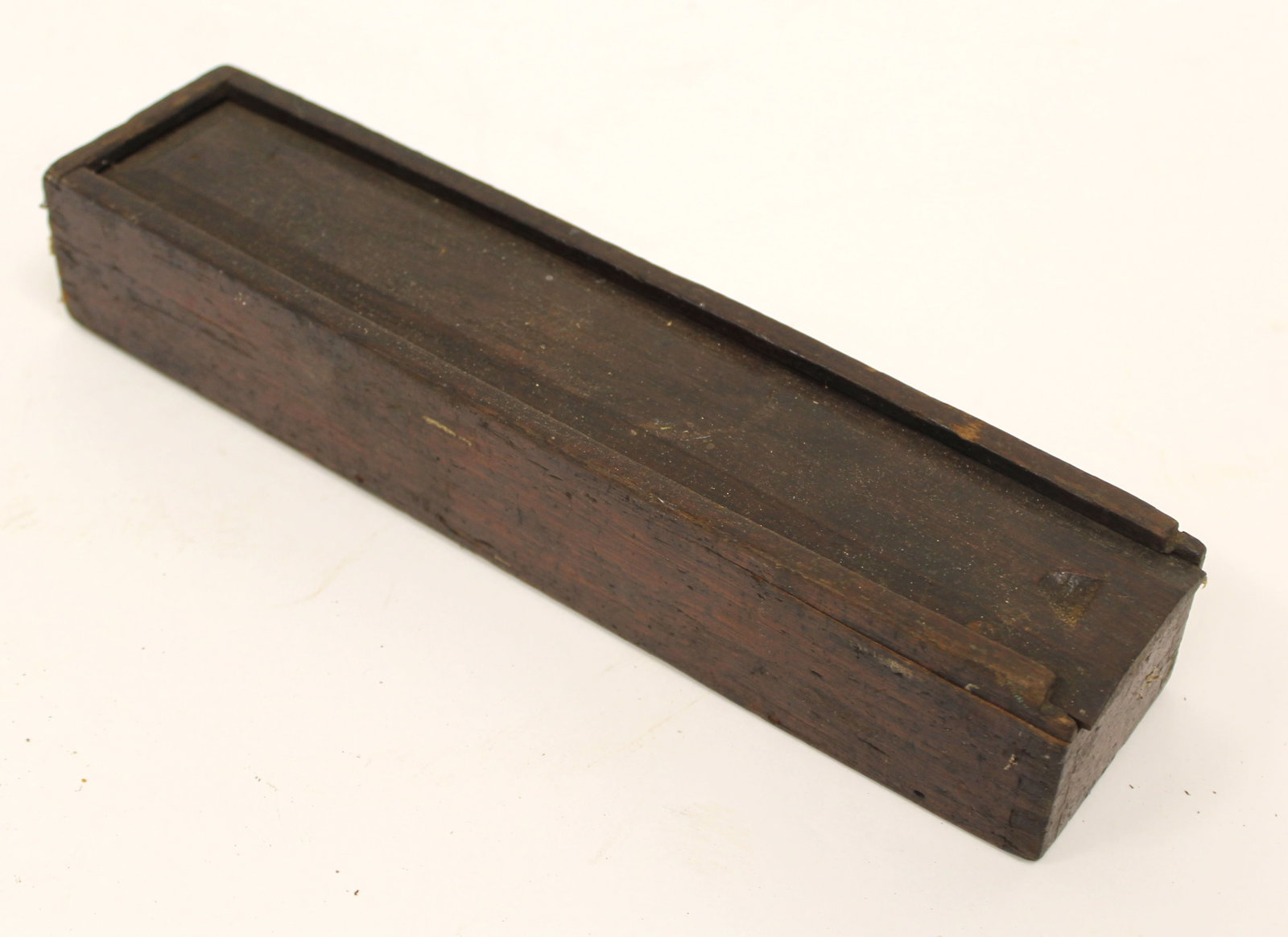 Antique long & narrow slide top box - 1 1/2" tall x 2 1/2"x10 1/2" (1 of 4)