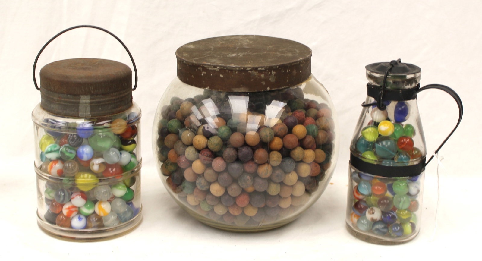 Lot of 3 jars of marbles (1 of 5)