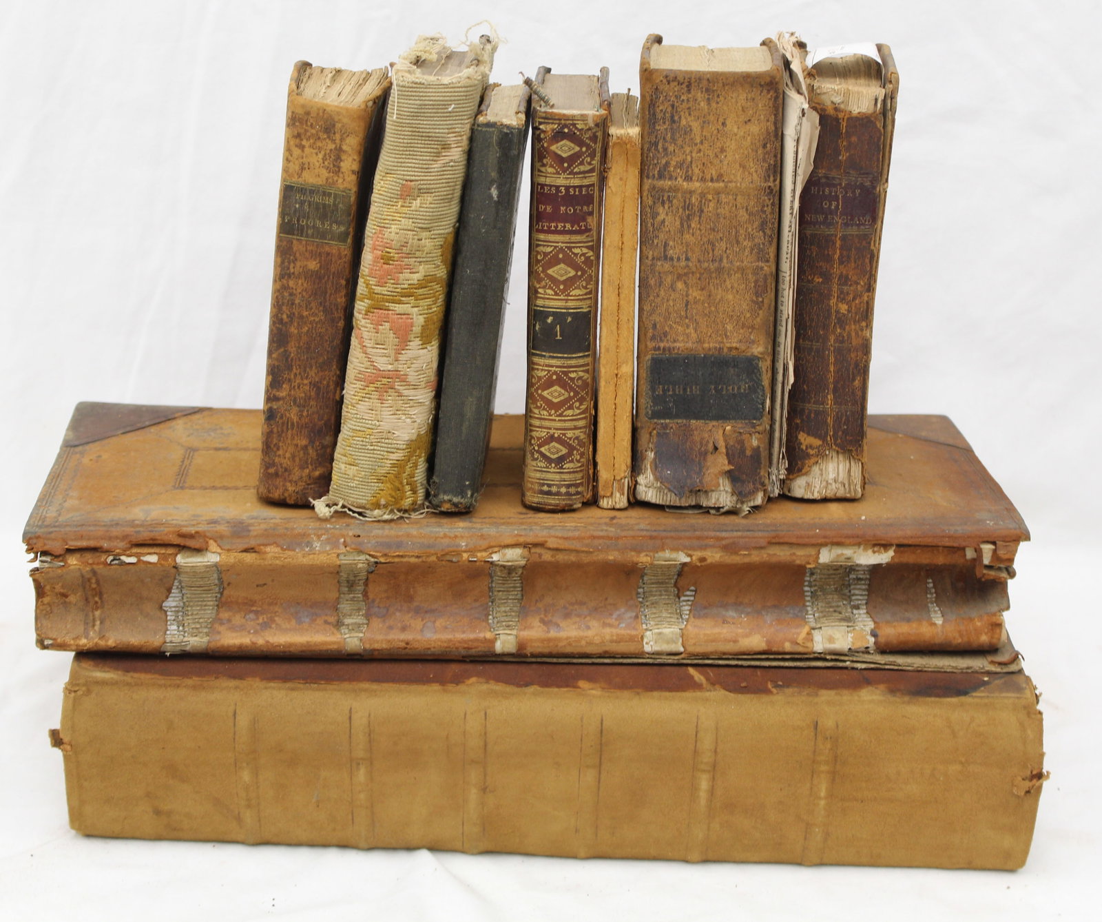 Lot of antique books - 4 1/2" - 16" tall (1 of 4)