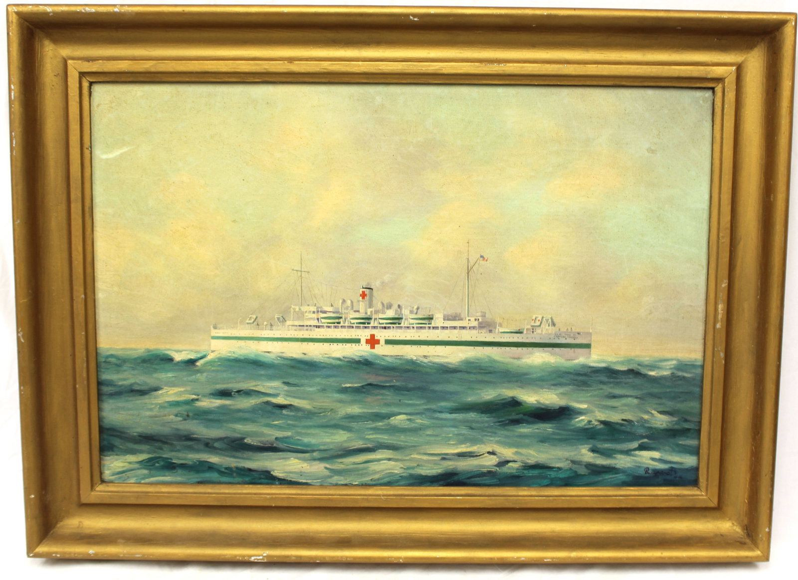 Signed Paul Arndt o/c of the USAHS Chateau Thierry - overall framed size 24"x33" (1 of 10)