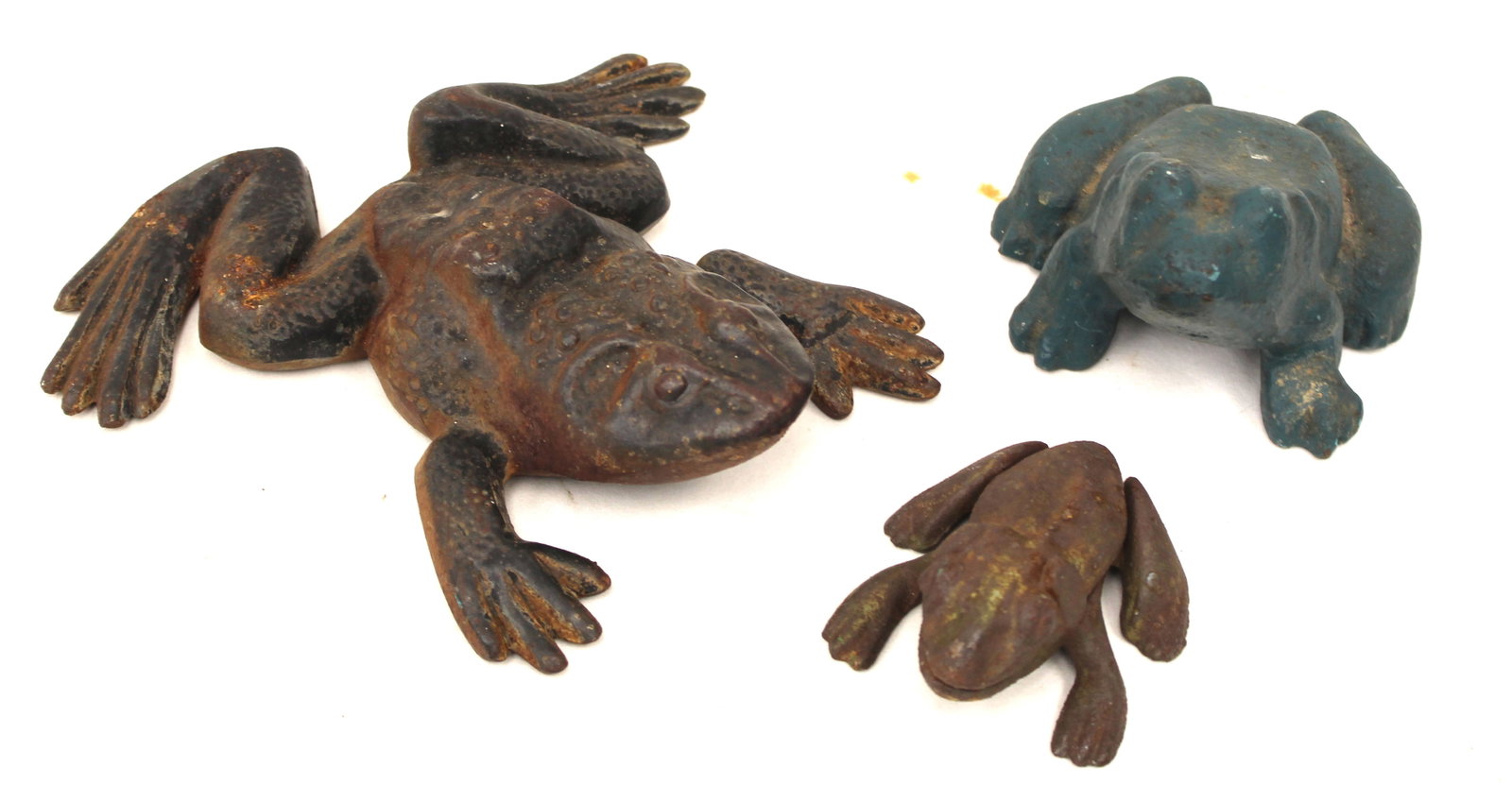 Lot of 3 cast iron frogs - 4"-6" (1 of 10)