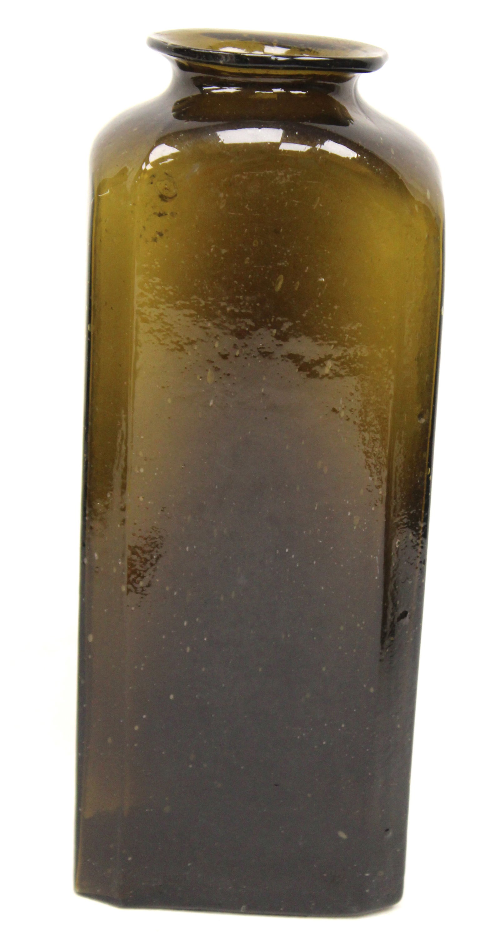Early amber/green glass bottle - 9" tall (1 of 15)