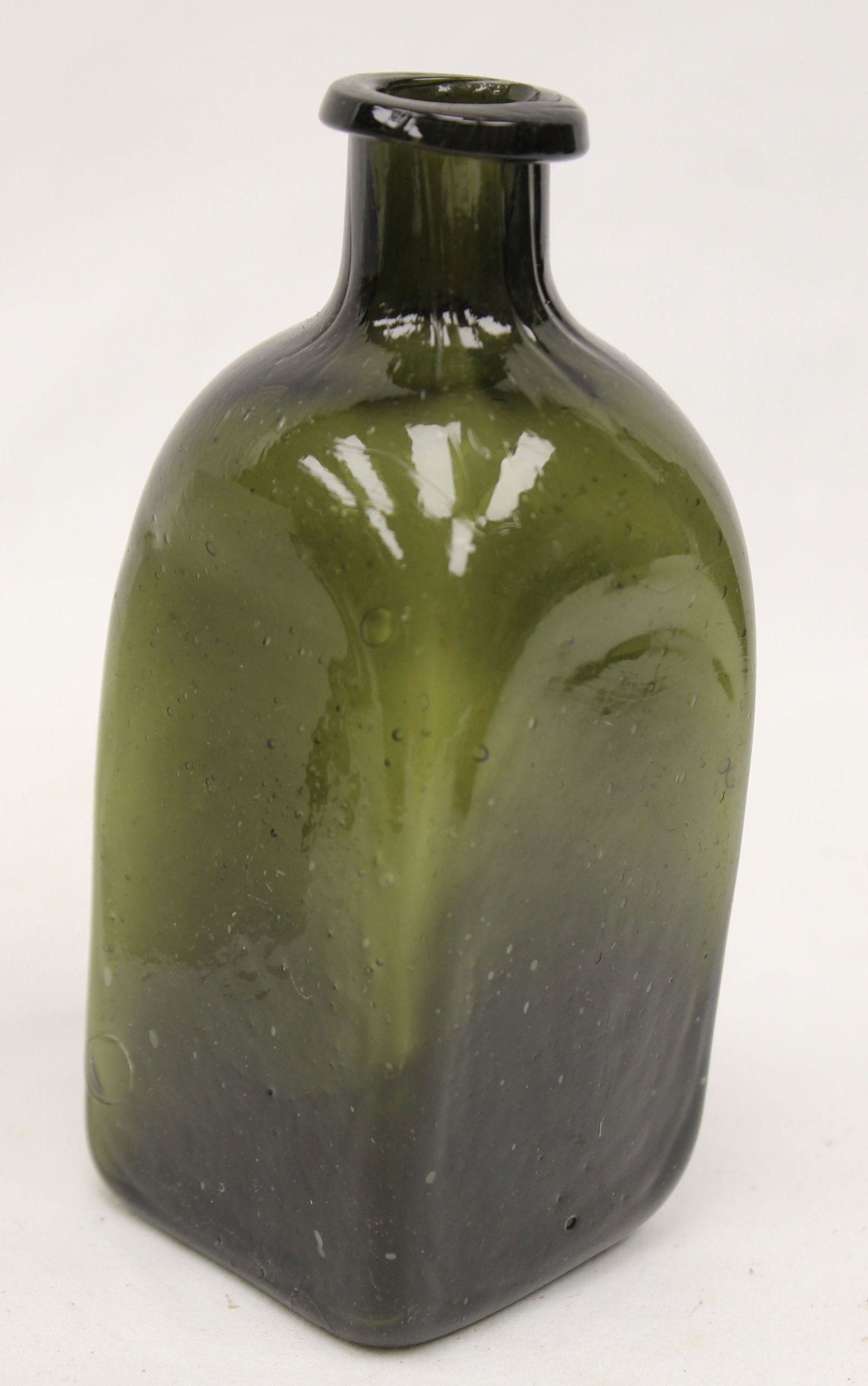 Early green glass bottle - 5 1/2" tall (1 of 6)