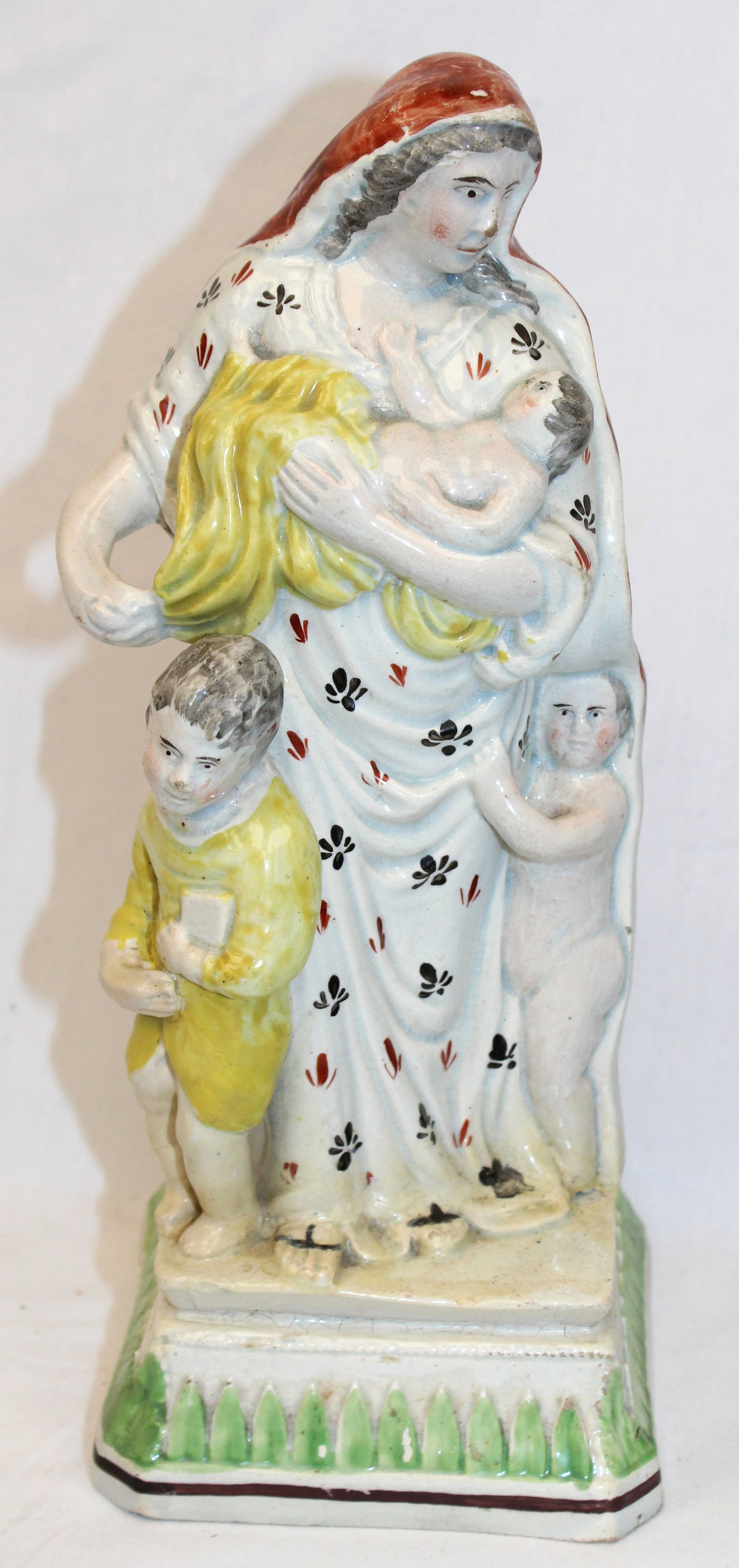 Antique Staffordshire figure of "Charity" - 9 1/4" tall (1 of 8)