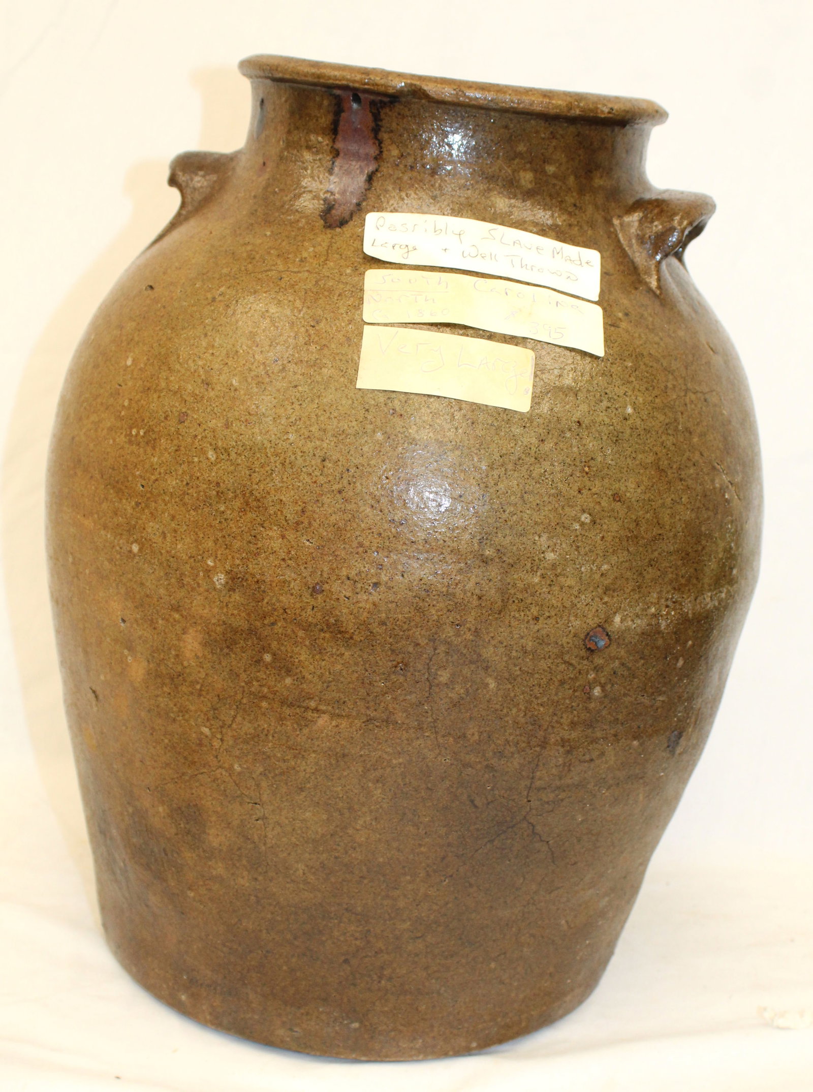 Large antique stoneware crock - probably Southern - Matt's notes say possibly slave made - 16" tall (1 of 10)
