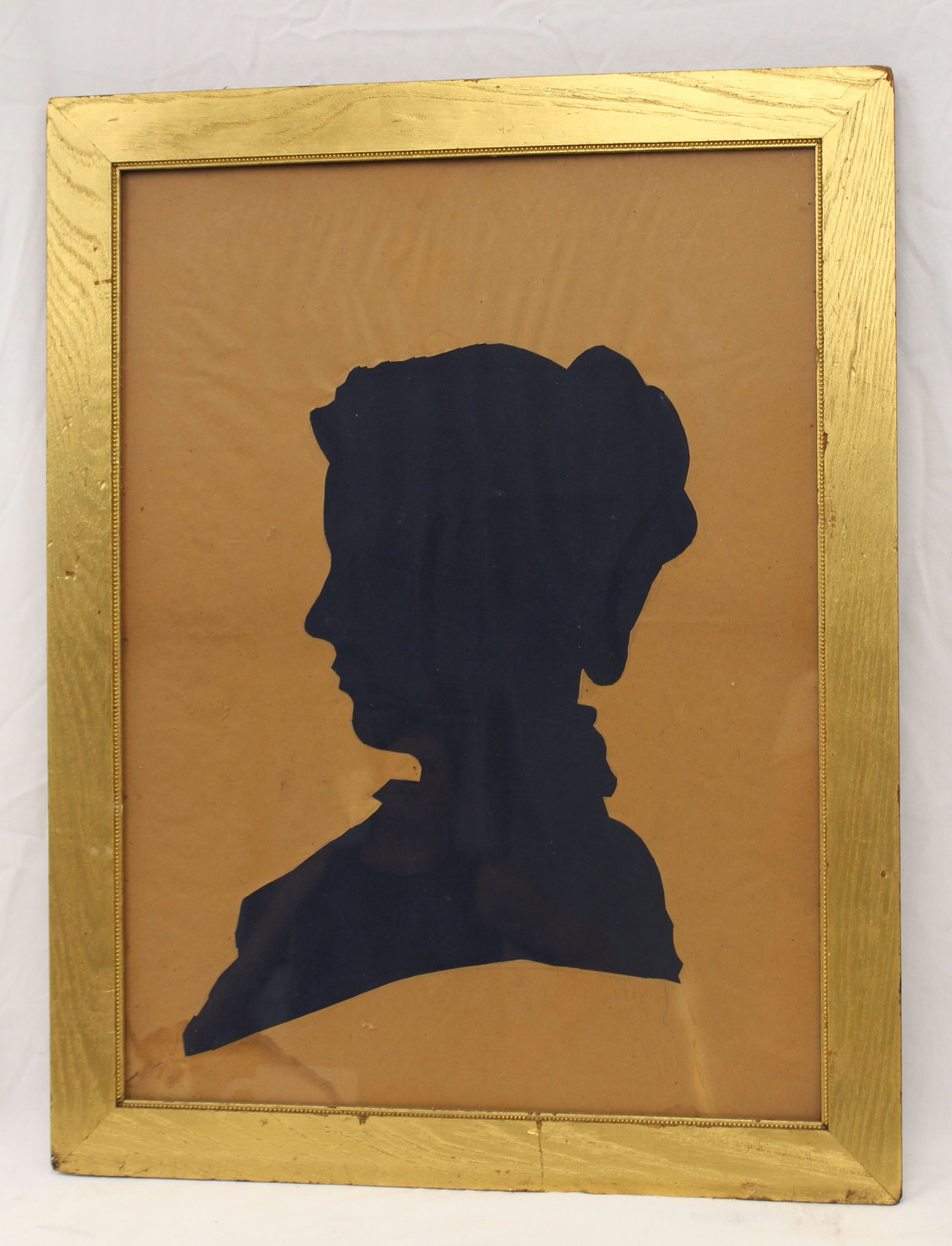 Large antique cut silhouette of a woman facing left - overall framed size 27 1/2"x21 1/2": Large antique cut silhouette of a woman facing left - overall framed size 27 1/2"x21 1/2"