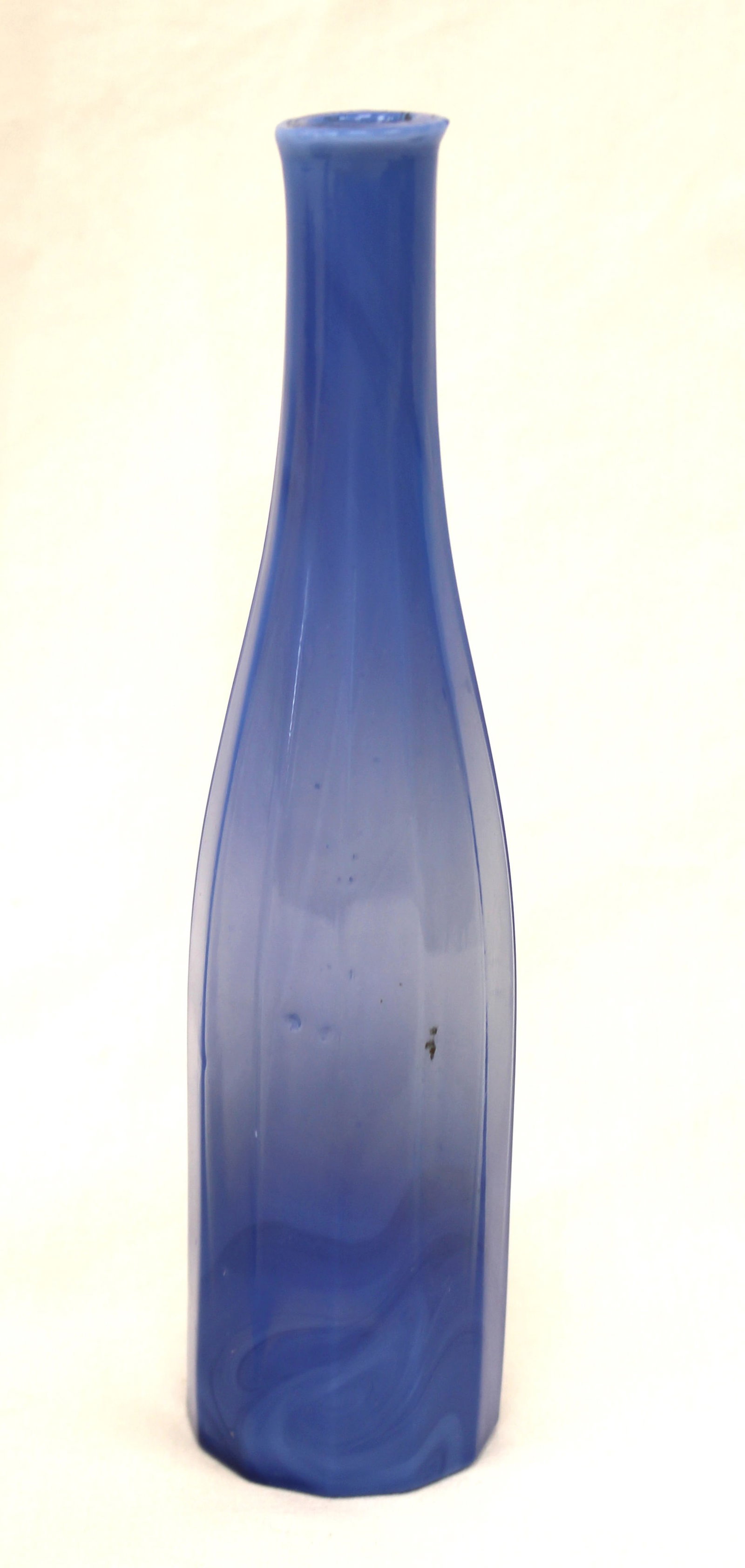 Early blue opalescent glass cologne bottle - 7 1/2" tall (1 of 6)