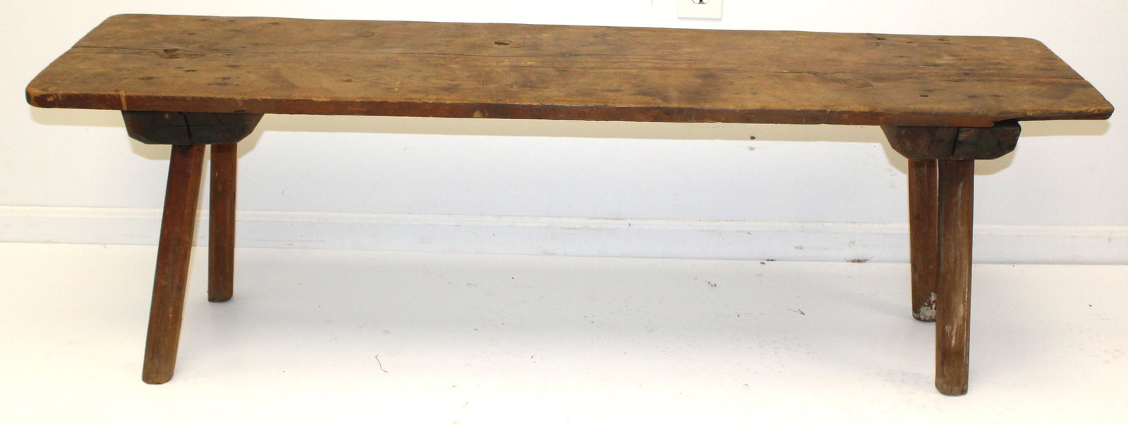 Primitive antique bench in attic surface - 19" tall x 60"x16" (1 of 8)