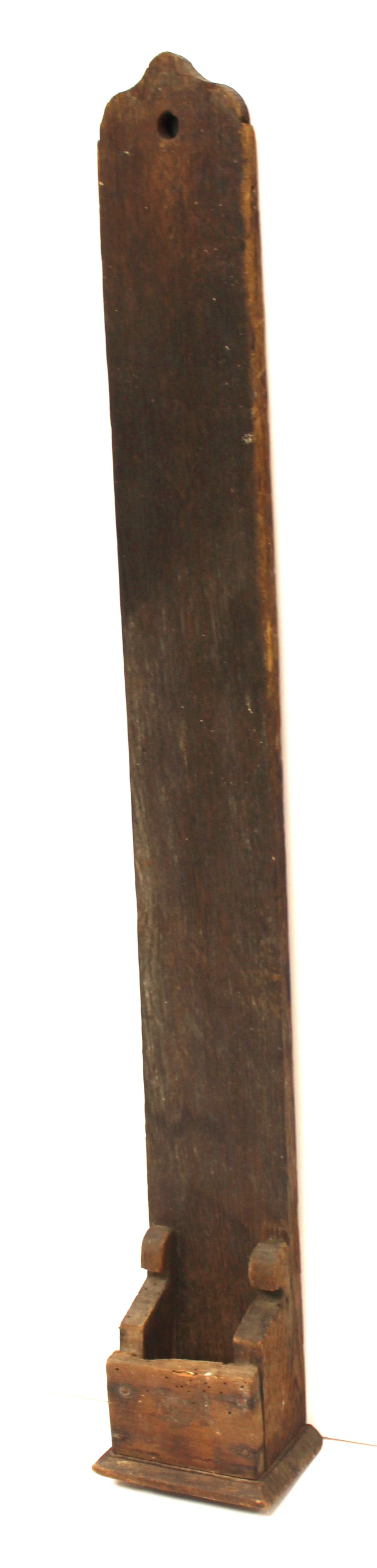 Antique wooden wall box w very tall narrow back - 30 1/2" tall x 4 1/4"x3 1/2" (1 of 7)