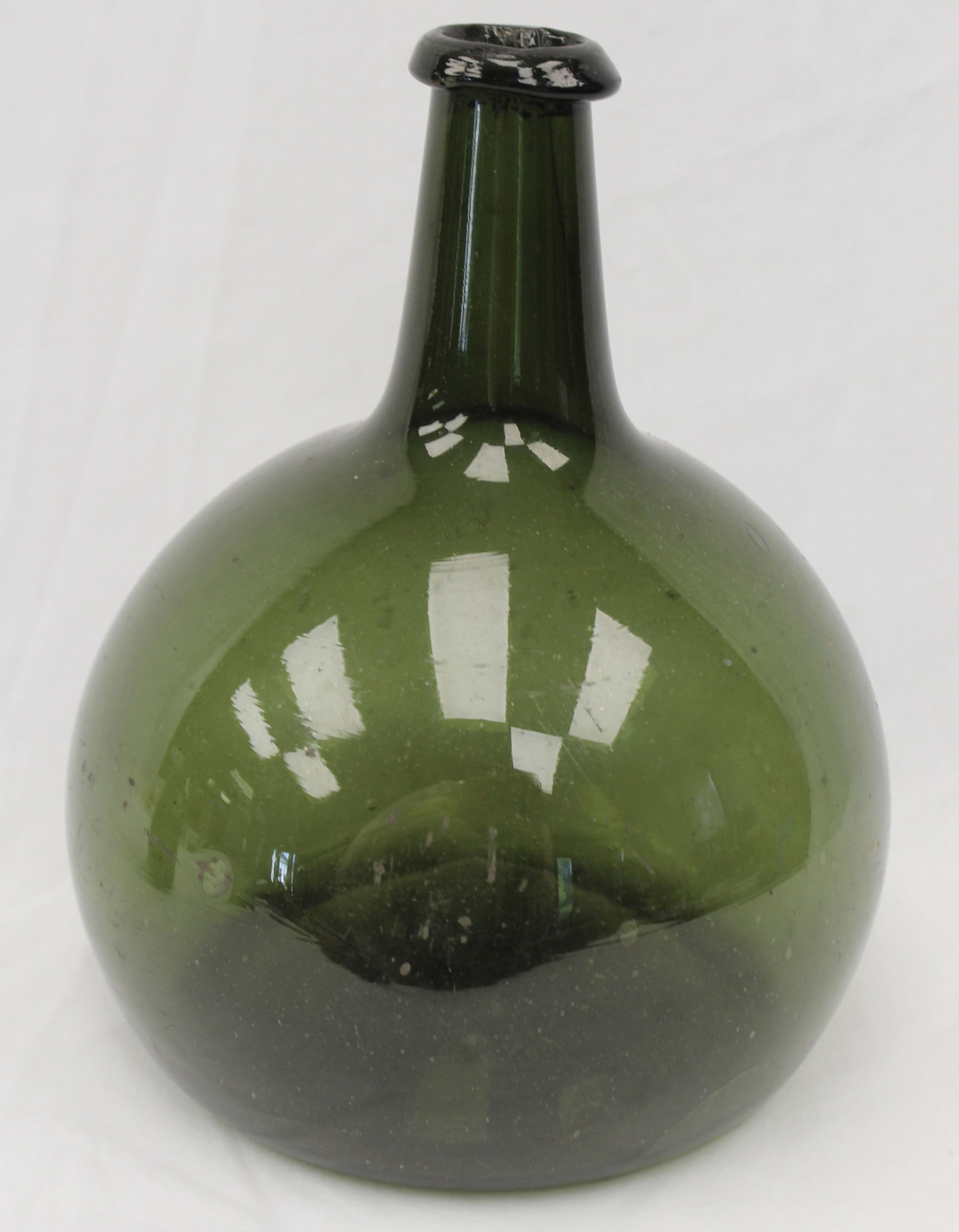Early green glass onion bottle - 10" tall (1 of 7)