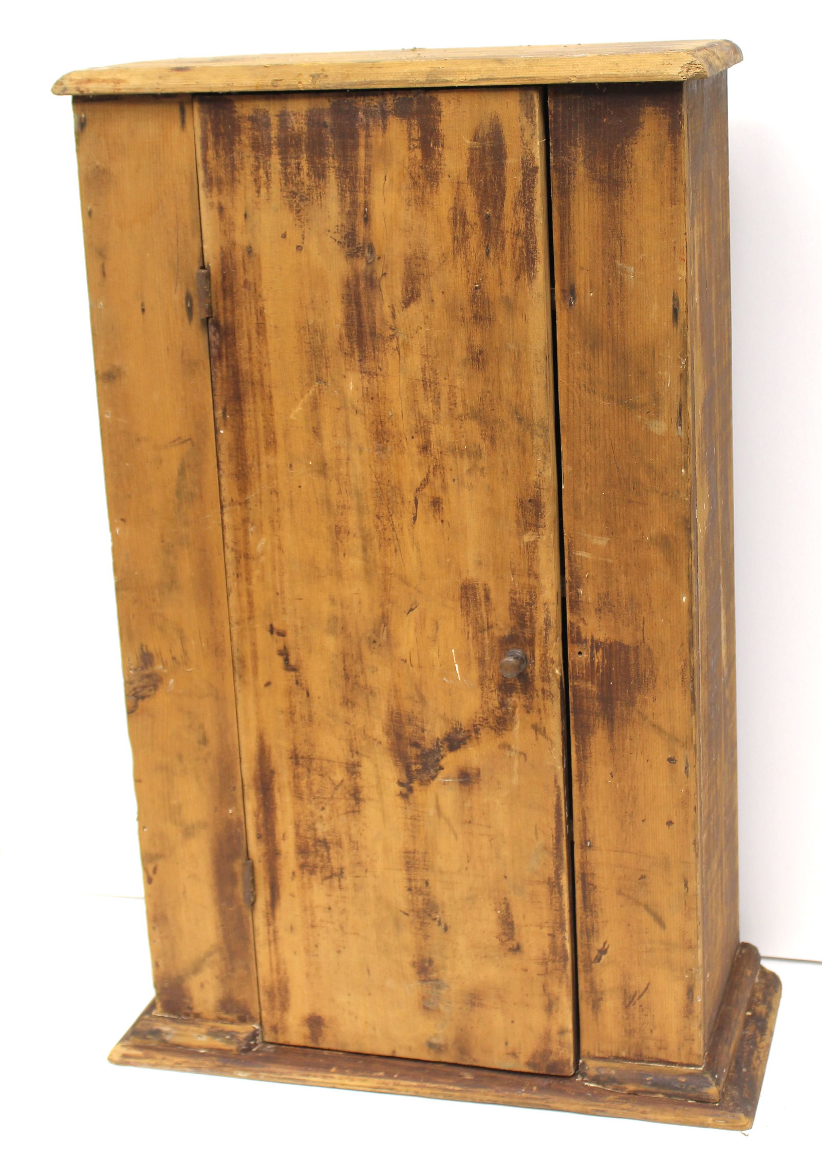 Antique 1 door wall cupboard w shelf interior - 24" tall x 16"x7" (1 of 5)