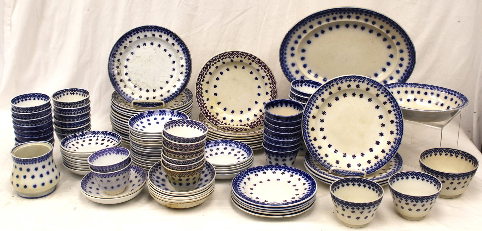 Large set of antique "Amish Snowflake" pattern china (1 of 15)