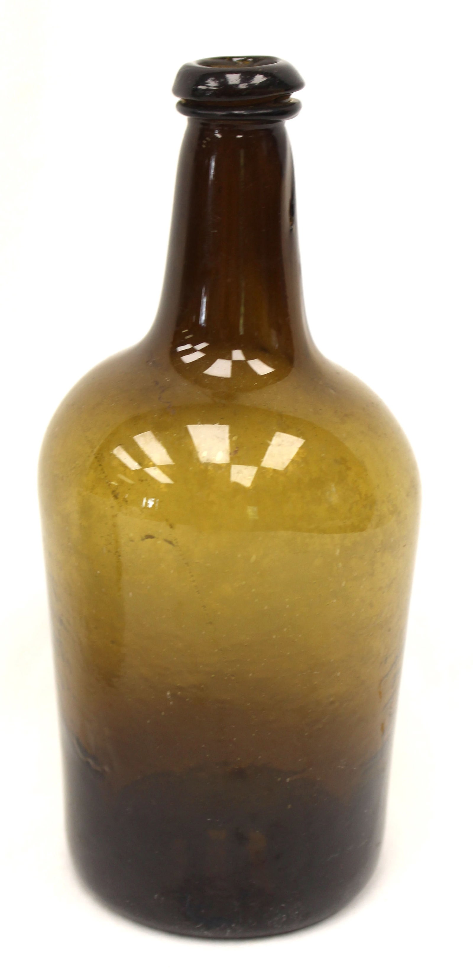 Early amber glass bottle - 7 1/2" tall (1 of 5)