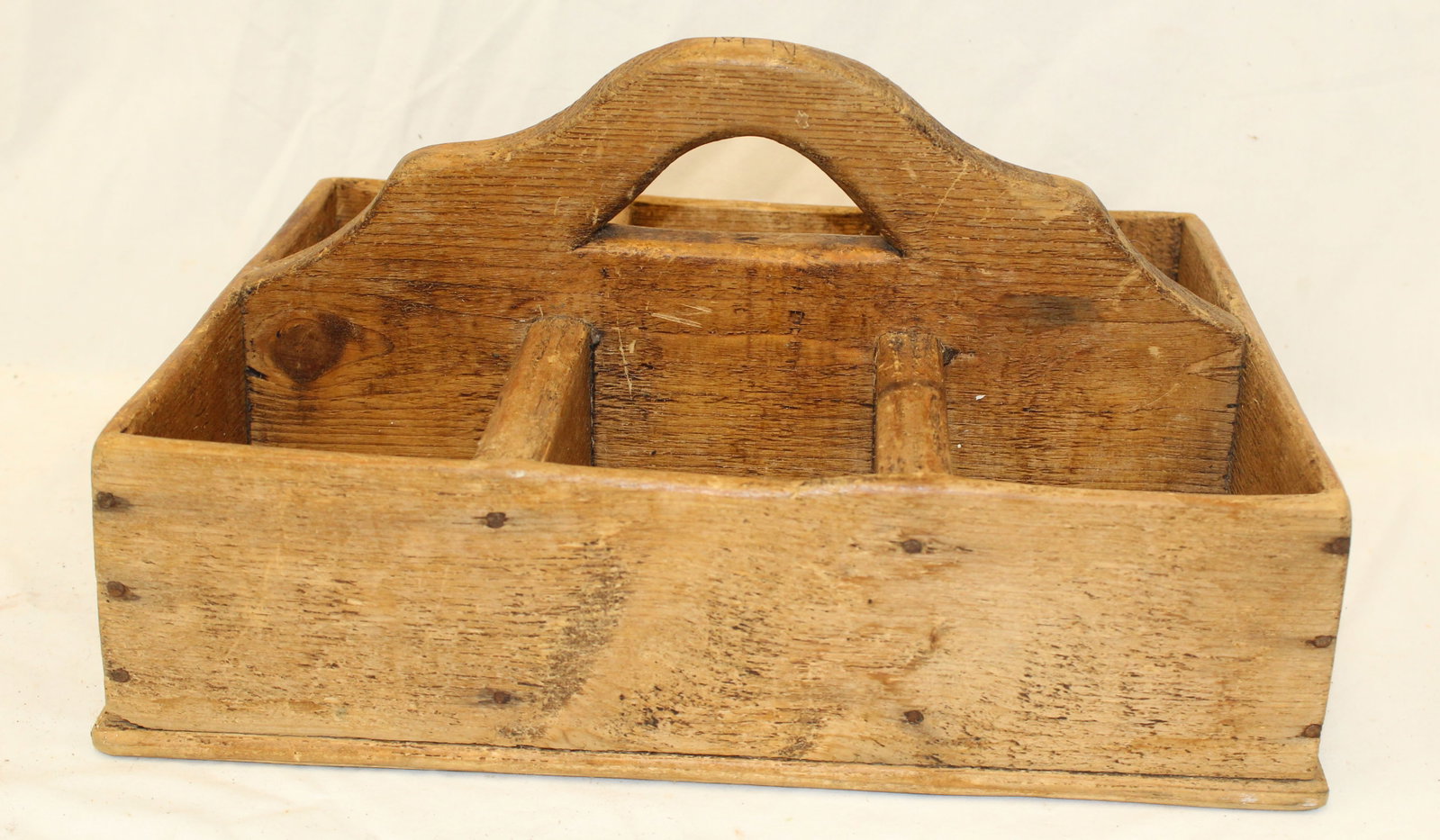Antique utility carrier w divided interior - 9" tall x 17 1/2"x6"