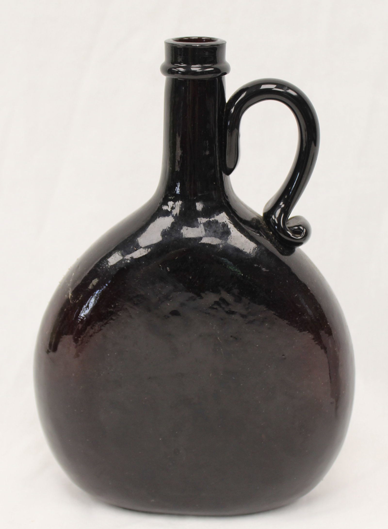 Early deep rosy amber glass cruet - 8 1/4" tall: Early deep rosy amber glass cruet - 8 1/4" tall