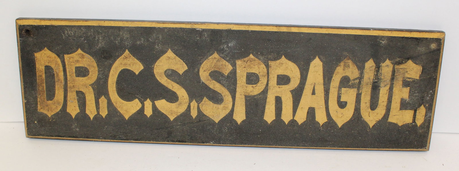 Antique painted sign Dr. C.S. Sprague - 7"x24" (1 of 5)