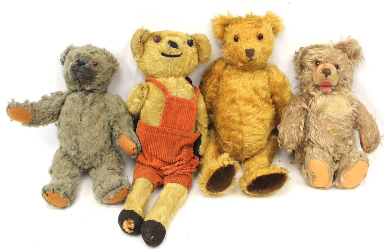 Lot of 4 vintage/antique teddy bears - 11"-16" (1 of 6)
