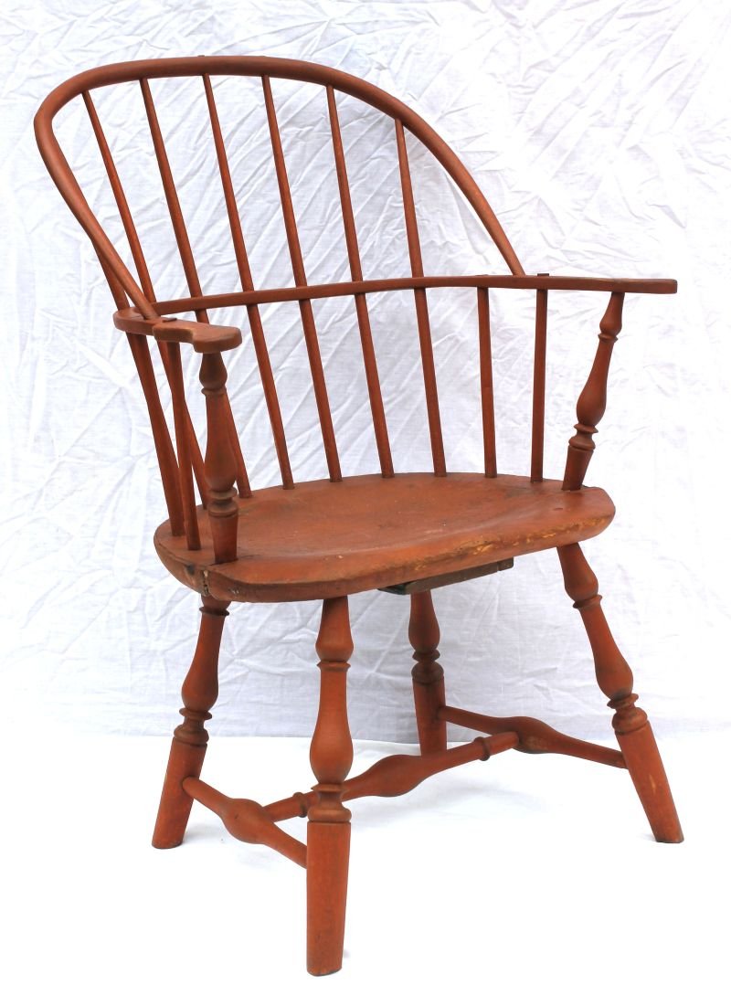 period Windsor sackback splay legged armchair w nice: period Windsor sackback splay legged armchair w nice turnings in later bittersweet paint