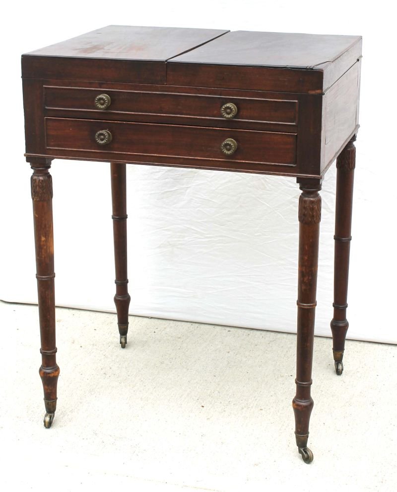 period Sheraton ca 1800 Boston carved mahog Beau: period Sheraton ca 1800 Boston carved mahog Beau Brummel - as found - 24"x19" x 32" tall
