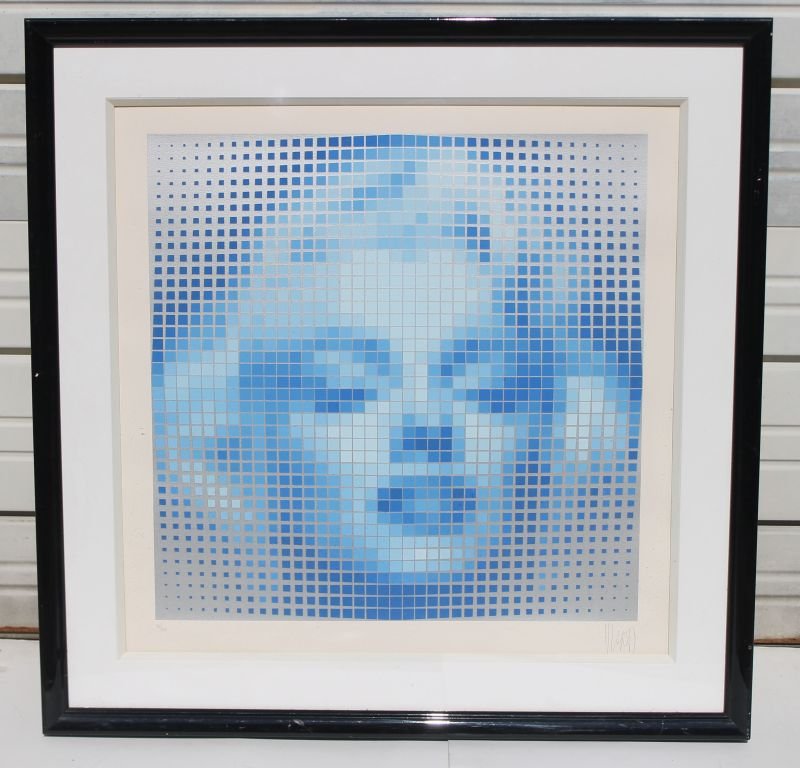 Jean Pierre Yvaral (1934-2002) serigraph 42/100 of Mari: Jean Pierre Yvaral (1934-2002) serigraph 42/100 of Marilyn Monroe titled "Mystique I" overall framed size 36 1/2"x36"