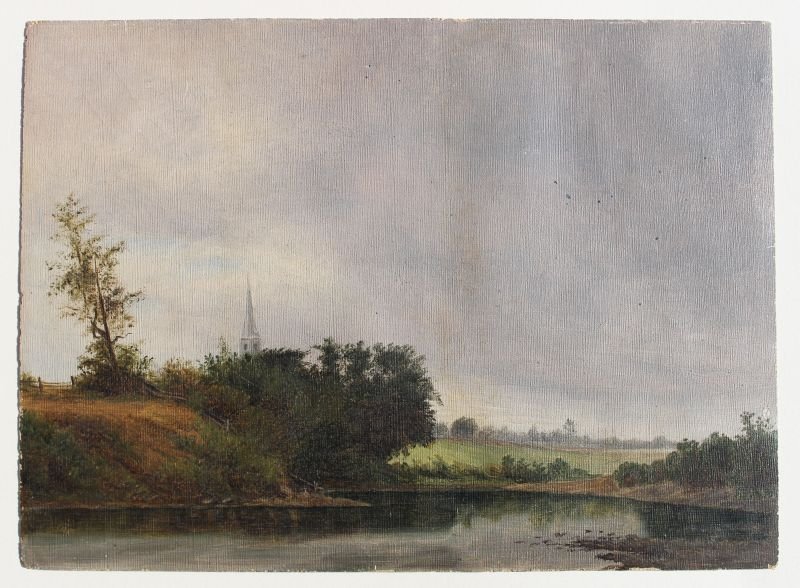 David Johnson (1827-1908) 7"x9" o/c exceptional quality: David Johnson (1827-1908) 7"x9" o/c exceptional quality landscape example of his renowned series of Hurley, NY Catskill scenes (unframed & unsgnd but guaranteed David Johnson)