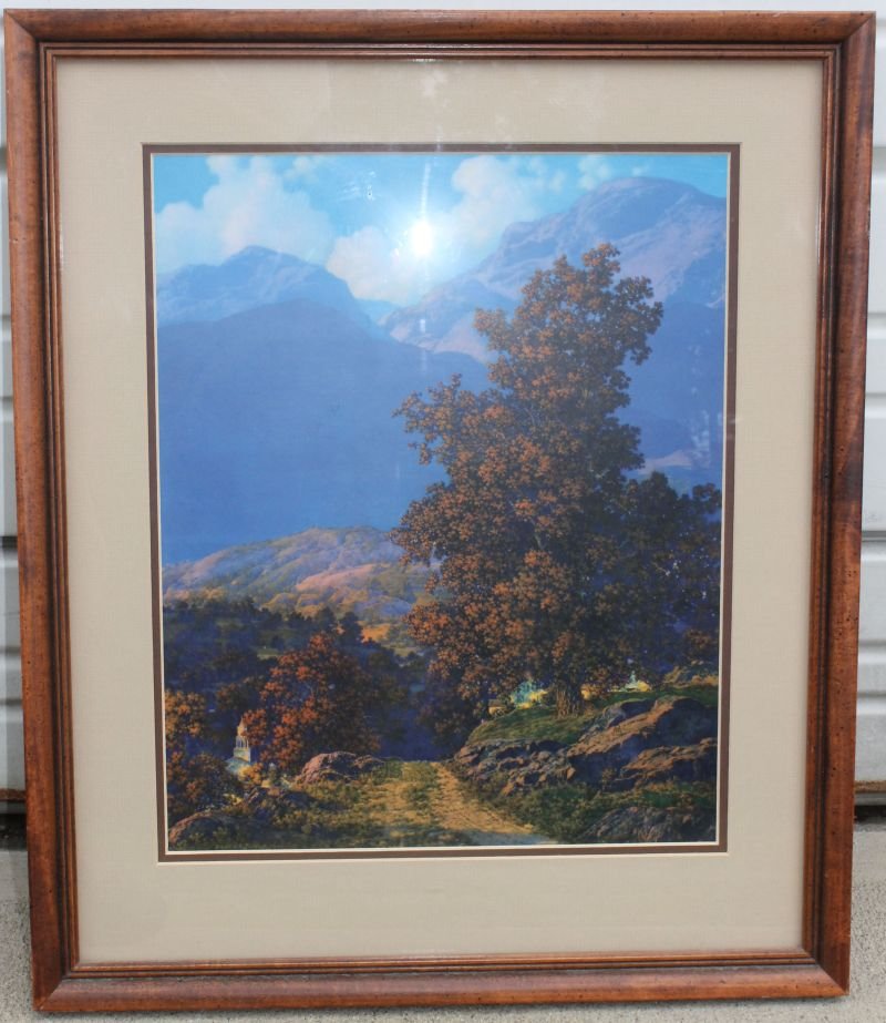 Maxfield Parrish print "Valley of Enchantment" ca 1946: Maxfield Parrish print "Valley of Enchantment" ca 1946 - 15 1/2" x 12 1/2" sight size - nicely framed & matted
