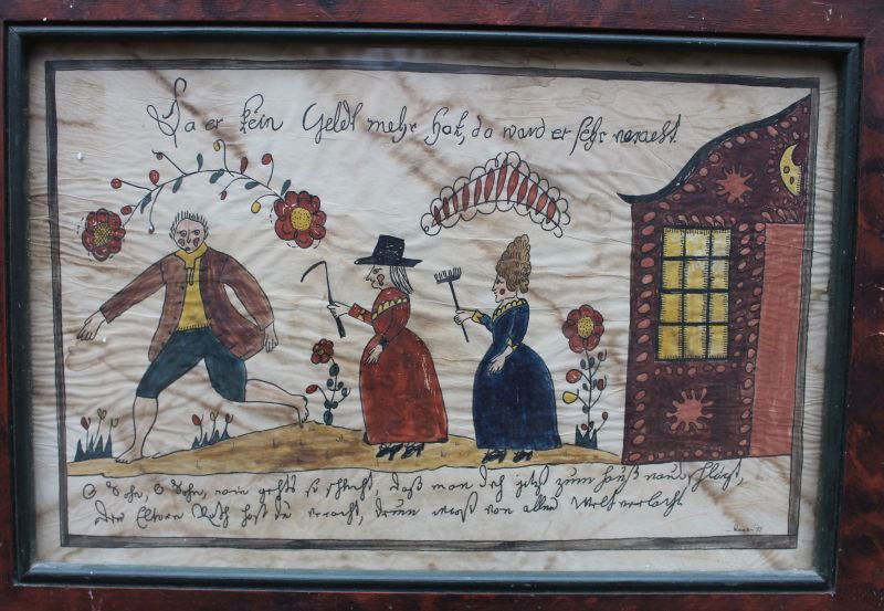 highly desirable fraktur style 10"x15" w/c by PA artist: highly desirable fraktur style 10"x15" w/c by PA artist Joan Raab - The original is in The William Penn Memorial Museum