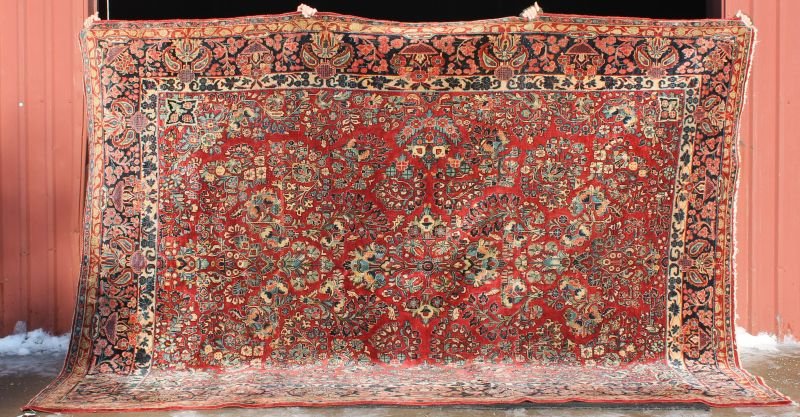 8'10" x 12' Persian Sarouk Oriental room size rug: 8'10" x 12' Persian Sarouk Oriental room size rug