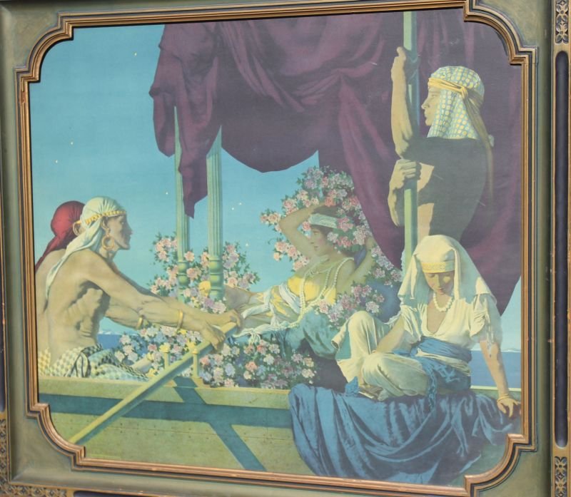 fine & rare Maxfield Parrish print "Cleopatra" (large: fine & rare Maxfield Parrish print "Cleopatra" (large size) in exceptional colors & great large orig frame - 29" x 32 3/4" overall framed size