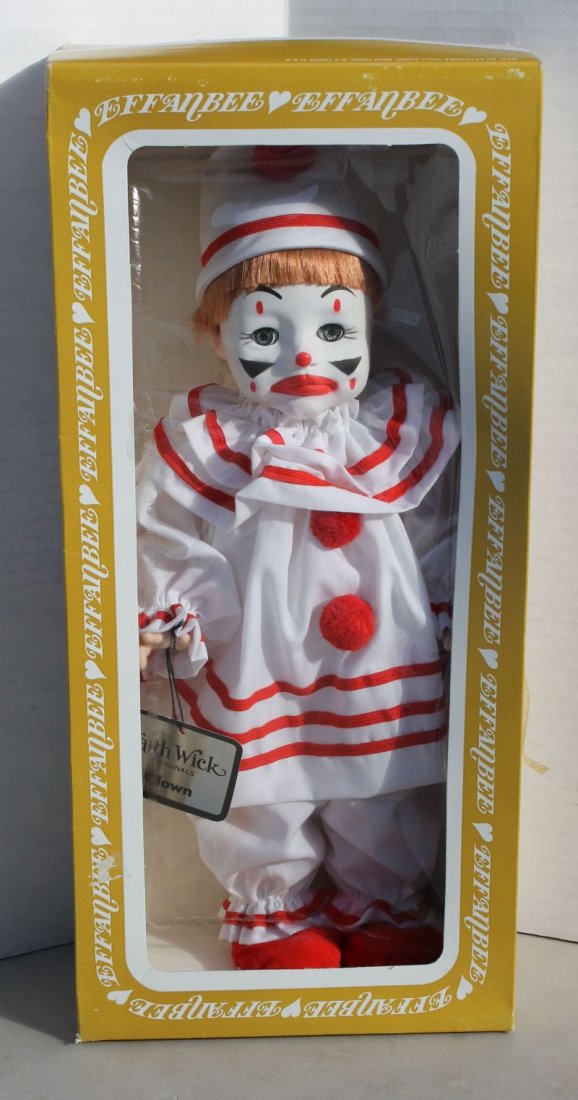 ca 1980's Effanbee "Faith Wick" vinyl clown doll - mint: ca 1980's Effanbee "Faith Wick" vinyl clown doll - mint in orig box w orig tag - 17" tall
