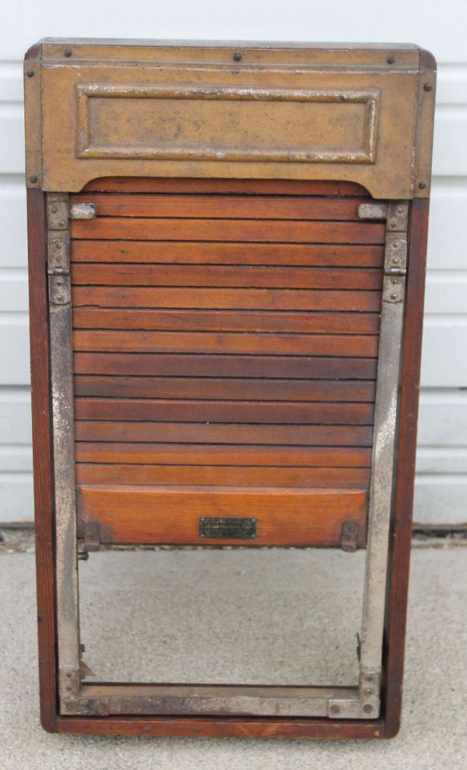 Rare French antique salesman's sample window/shutter -: Rare French antique salesman's sample window/shutter - 25"x13 1/4" w "Baumann & Fils" label