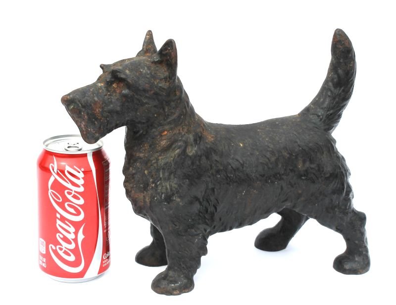 antique cast iron Scotty dog doorstop - 11" long x 8: antique cast iron Scotty dog doorstop - 11" long x 8 1/2" tall