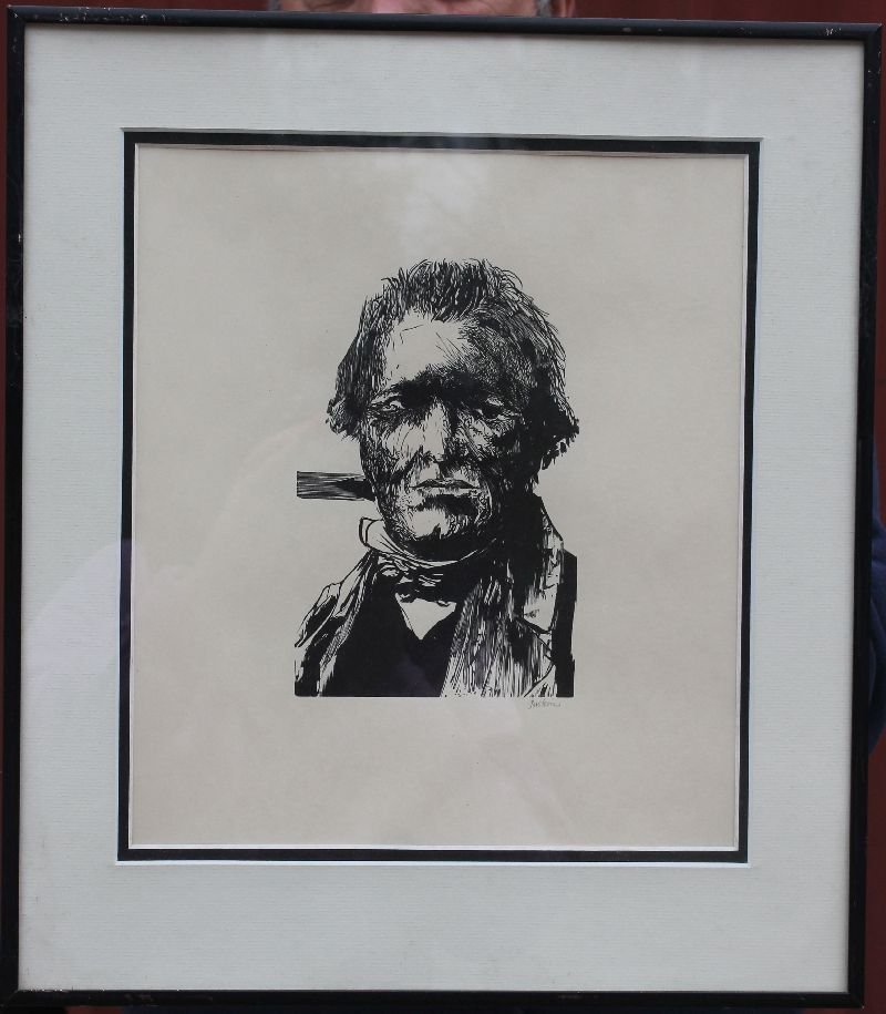 lot of 3 sgnd Leonard Baskin (1922-2000) wood: lot of 3 sgnd Leonard Baskin (1922-2000) wood engravings incl one titled "Pictor Ignotus" from Laus Pictorum 1969 plus 2 portraits