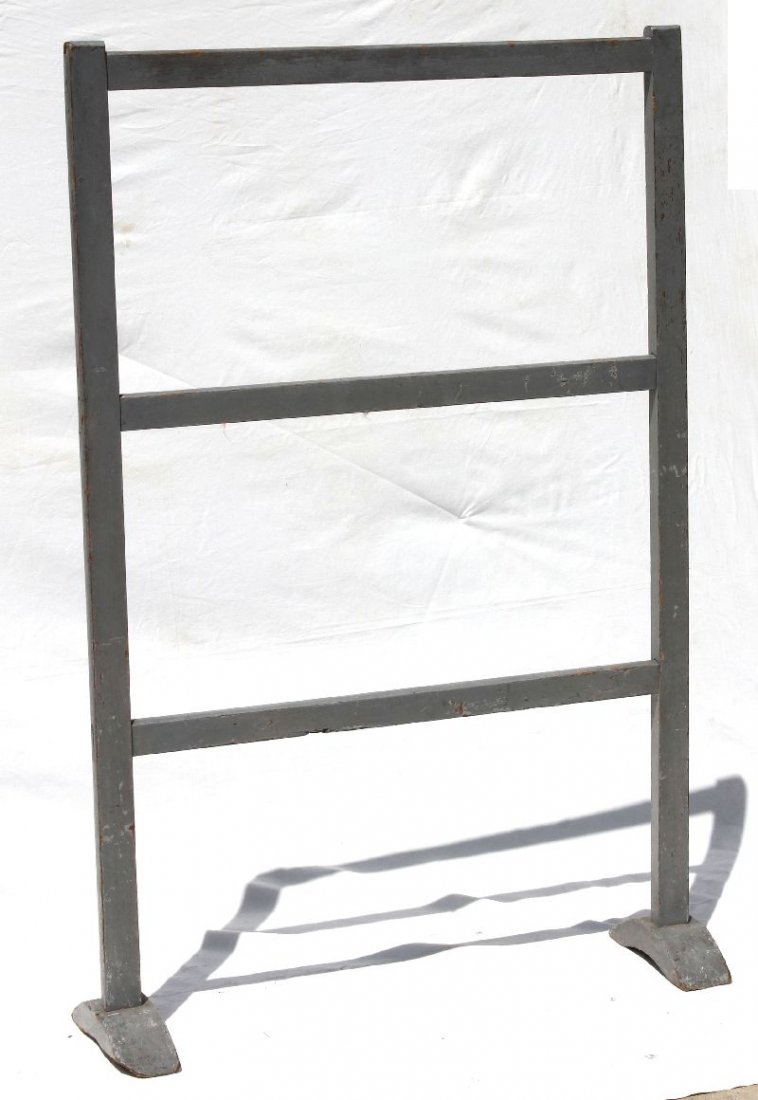 antique shoe ft 3 slat herb drying or quilt rack in old: antique shoe ft 3 slat herb drying or quilt rack in old gray paint - 26 1/2" tall x 31 1/2" wide