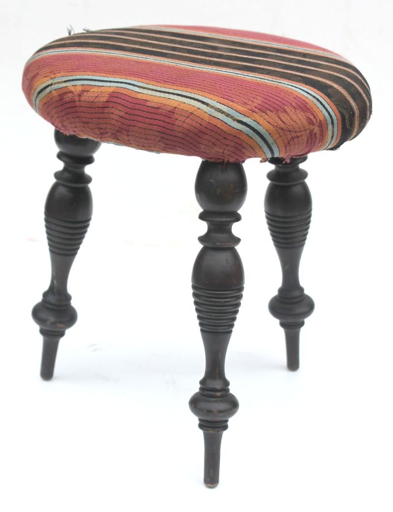 period Sheraton ca 1810 carved walnut 3 legged stool: period Sheraton ca 1810 carved walnut 3 legged stool featuring beautiful & delicated carved & turned legs