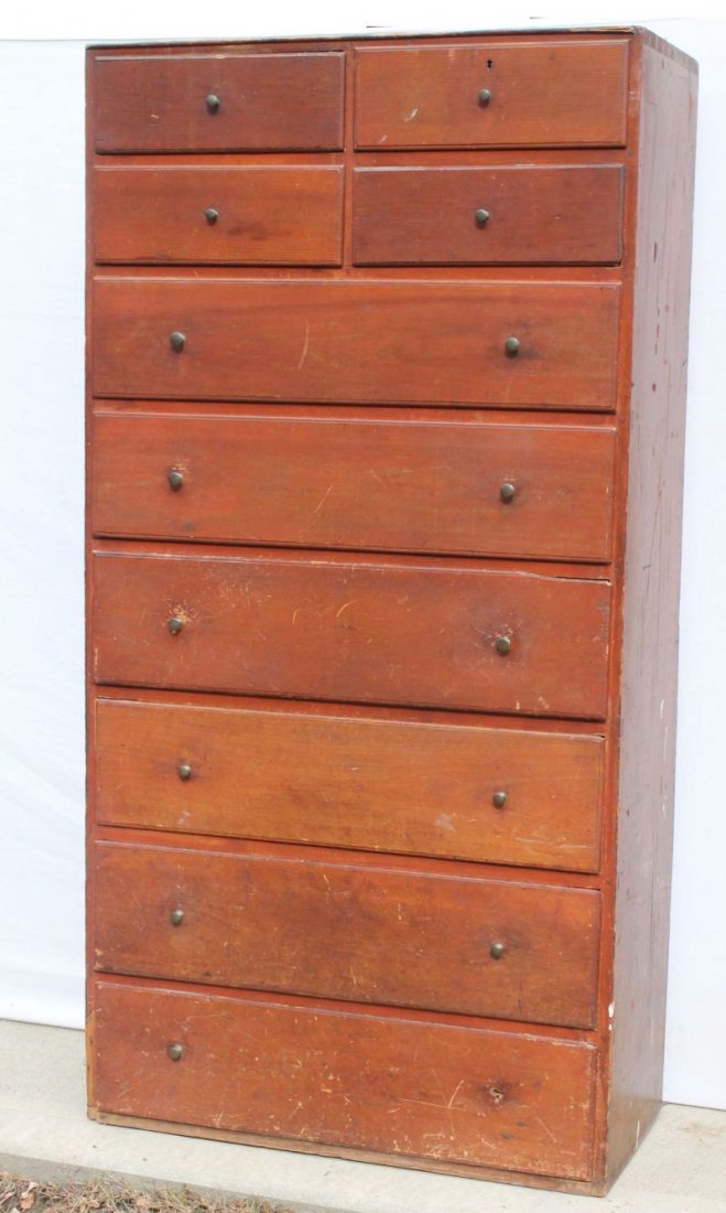 19thC Enfield, CT Shaker 4 over 6 drawer pine