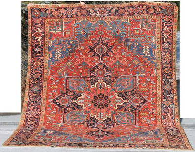 fine antique Persian Heriz/Serapi 8'8"x11'5" Oriental: fine antique Persian Heriz/Serapi 8'8"x11'5" Oriental rm size rug