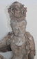 antique large carved wooden Quan Yin figure w traces of - 2