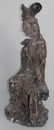 antique large carved wooden Quan Yin figure w traces of - 3
