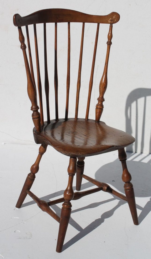 sgnd E.B. Tracy (Lisbon, CT) fanback Windsor sidechair : sgnd E.B. Tracy (Lisbon, CT) fanback Windsor sidechair ca 1780 - 36 1/2" tall w 17 1/4" seat height