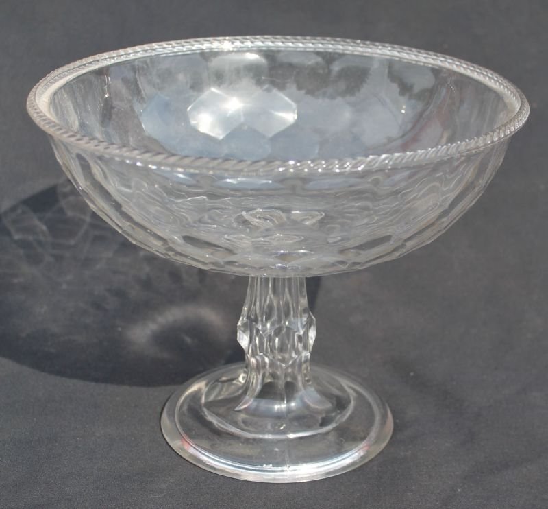 1st half 19thC Pittsburgh glass compote in honeycomb pa: 1st half 19thC Pittsburgh glass compote in honeycomb pattern - outstanding condition - 7" tall x 9" diam