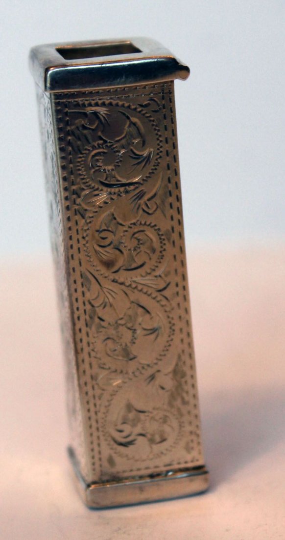 sterling silver engraved dec dice case w dice - 2 1/4" : sterling silver engraved dec dice case w dice - 2 1/4" tall