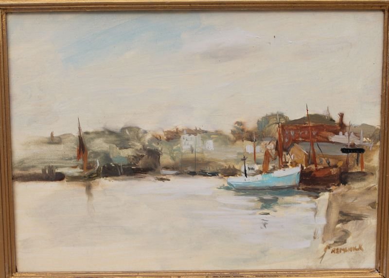 Seymour Remenick (1923-1999) 10"x14" o/bd titled "Glouc: Seymour Remenick (1923-1999) 10"x14" o/bd titled "Gloucester Harbor" on verso