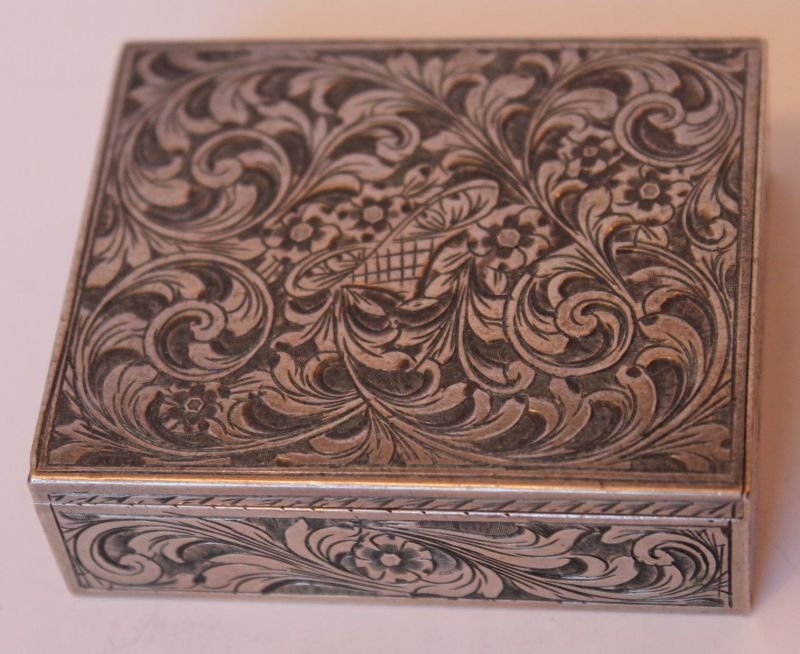 antique .800 silver Continental trinket box w (1 of 4)