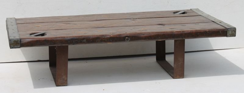 Unique coffee table made from a Liberty Ship hatch door (1 of 3)