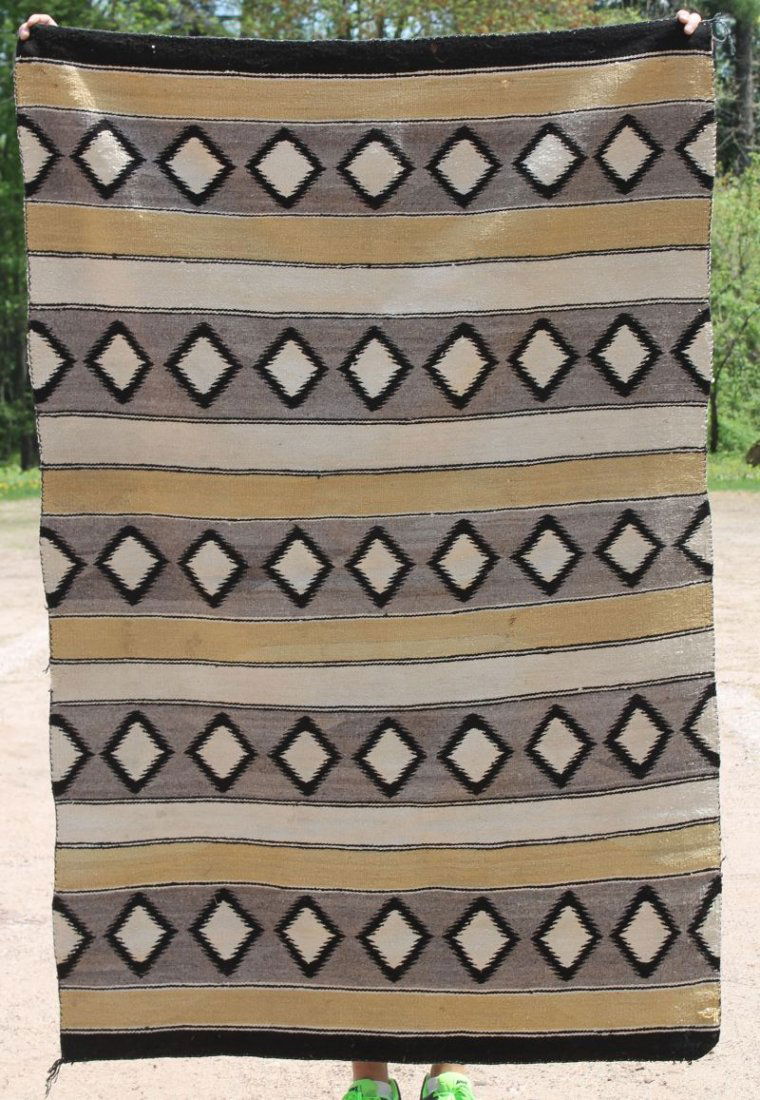 lot of 2 early 20thC SW Native American (Navajo) rugs - (1 of 2)