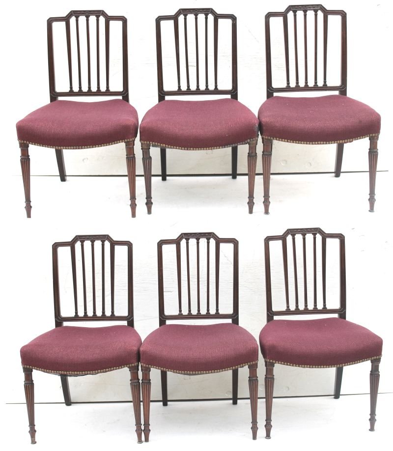Fine set of 6 period Sheraton ca 1800-1810 Boston or (1 of 6)