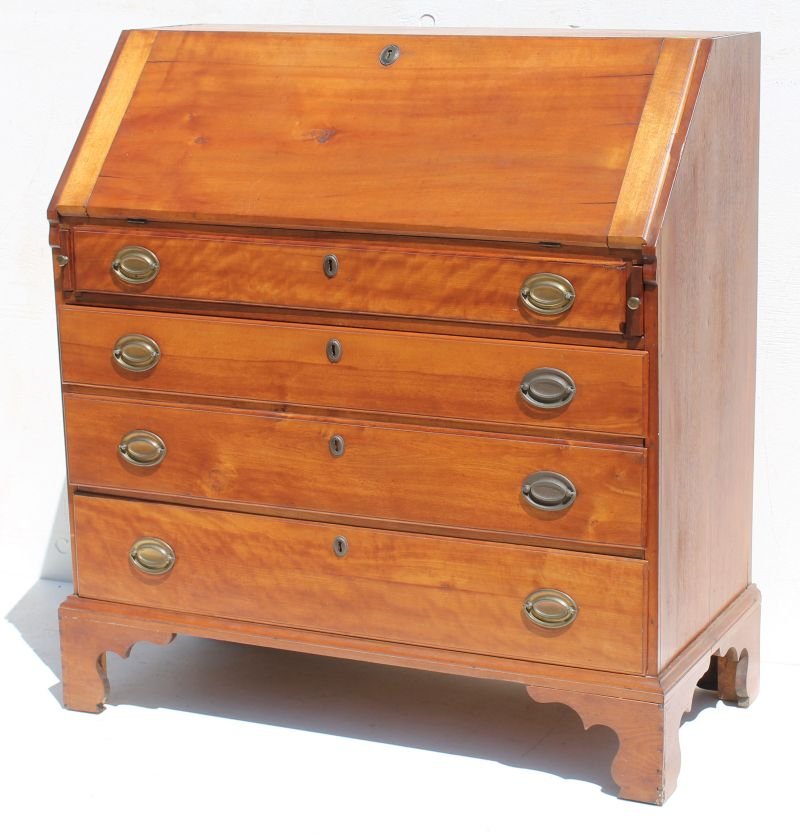 Period Chippendale ca 1780's NH birch slant lid desk on (1 of 6)