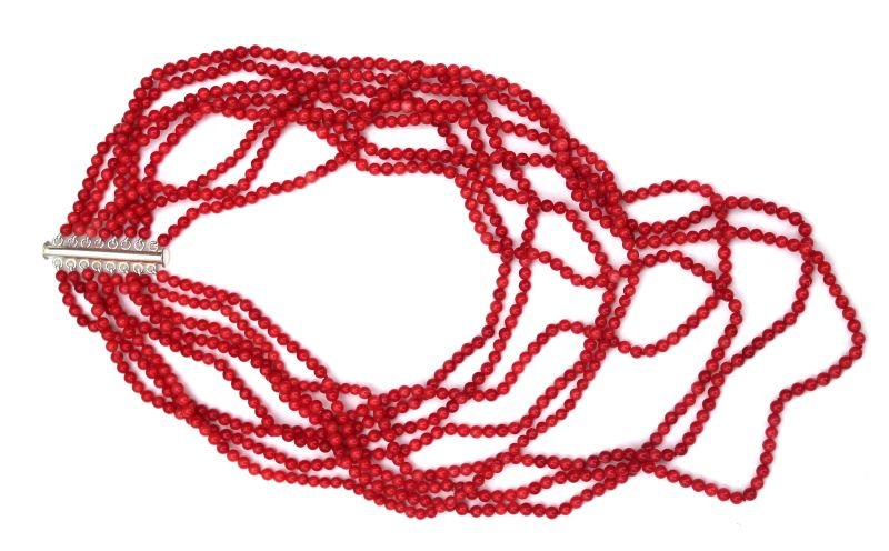 fine multi strand red coral necklace (1 of 2)